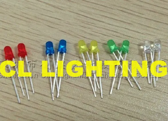 1000 шт. Бесплатная доставка Красный 3 мм светодиодный диодный рассеянный диод 1 7-2 2