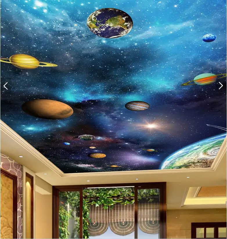 Пользовательские 3d потолочные обои с изображением фрески великолепные Звездное