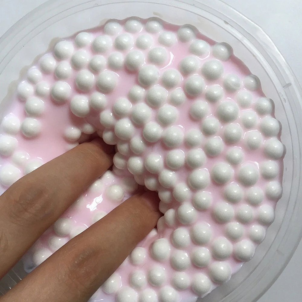 Волшебный пушистый слайм сделай сам из флома для детей снятие стресса грязь