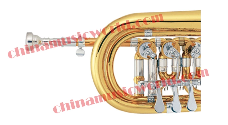 Китай музыкальный мир золотой лак вращающийся клапан Cornet труба (CMWRC-1500) | Спорт и