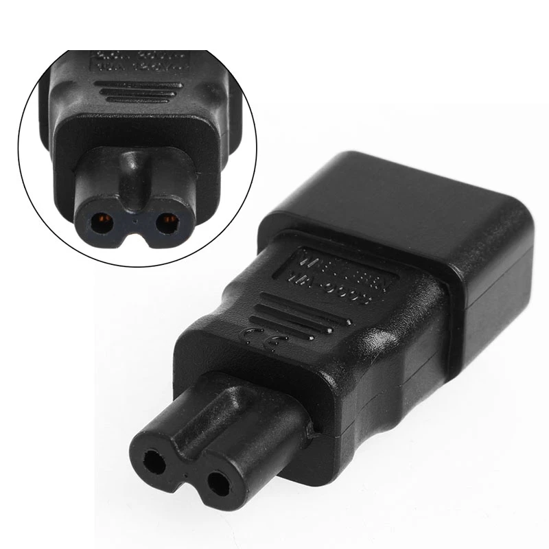

IEC 320 Kettle 3-Pin C14 Male To C7 Female Power Converter Adapter Plug Socket