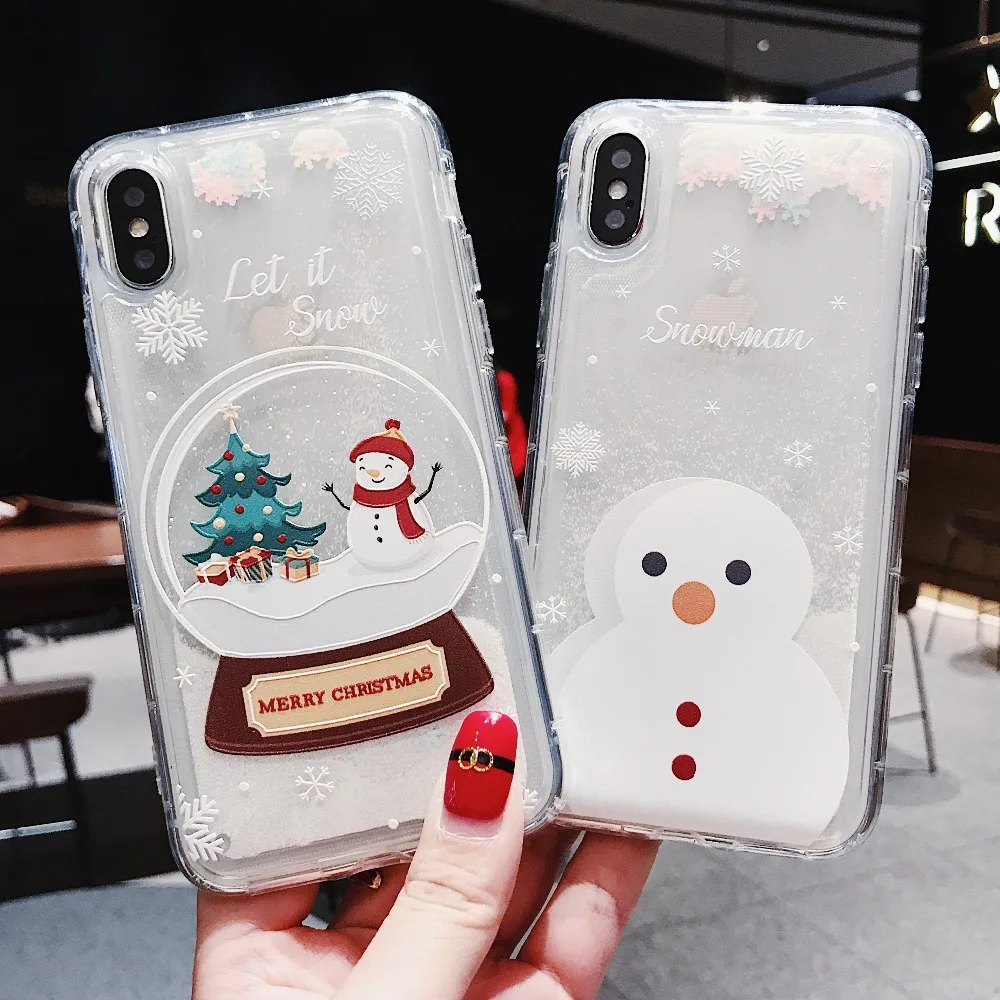 Рождественские Чехлы для iPhone 7 Plus 8 XS Max XR X Силиконовый чехол телефона Edge