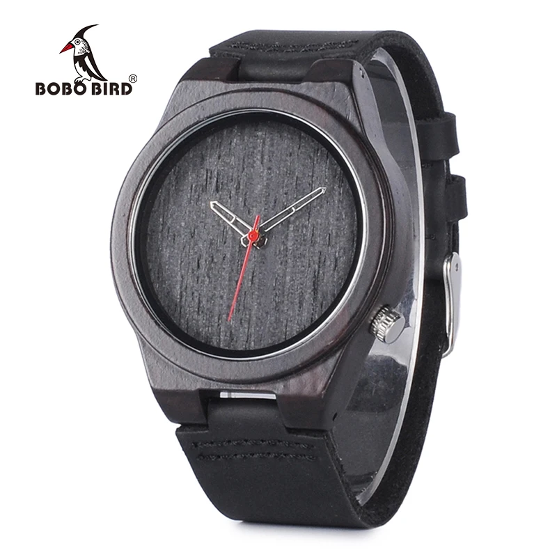 BOBO BIRD L-B10 Мужские красные деревянные часы модные эбеновые повседневные античные