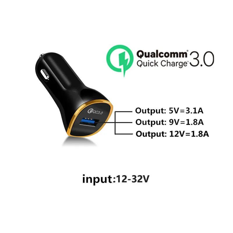 Автомобильное зарядное устройство Quick Charge 3 0 Mini USB мобильный телефон планшет GPS