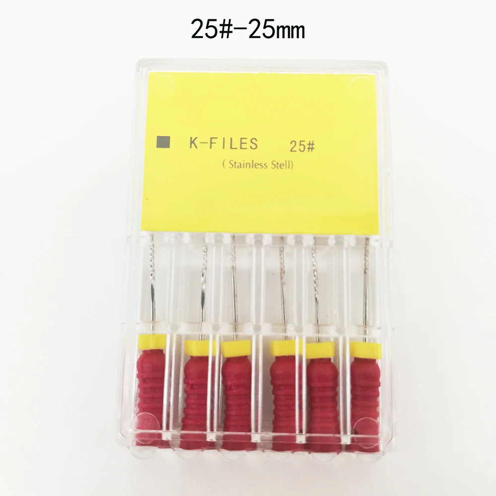 8 packs 8#-40# 25mm Dental K Files Root Canal Dentistry Endodontic Instruments Dentist Tools Hand Use Stainless Steel