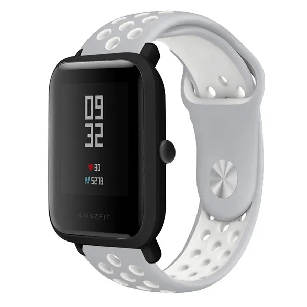 Silver white Ремешок заменяет ремешки для часов Amazfit Youth силиконовые ремешки для Xiaomi Huami Bip BIT PACE Lite Молодежные умные часы браслет на запястье - Цвет: Silver white