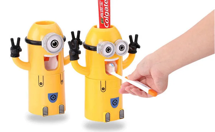 Child Cartoon Toothpaste Kid Creative Bathroom Accessories Washing three-in-one set Automatic Toothpaste