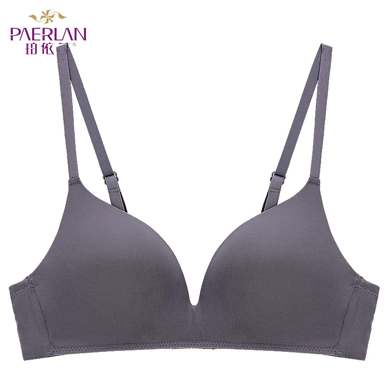 silver gray PAERLAN, осенний, без косточек, пуш-ап, сексуальный, тонкий, три четверти, 3/4 чашечки, бюстгальтер, не удобный, бесшовный, цельный, однотонный, женское нижнее белье - Цвет: silver gray