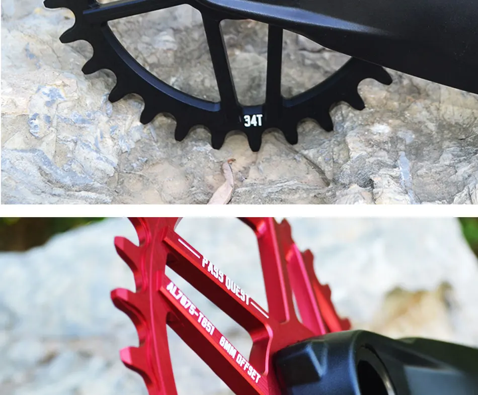 Пройти QUEST GXP овальные горные велосипеды MTB узкая широкая цепь 34 T 6 мм офсетная велосипедная Звездочка для Sram XX1 eagle XO1 X1 GX X9