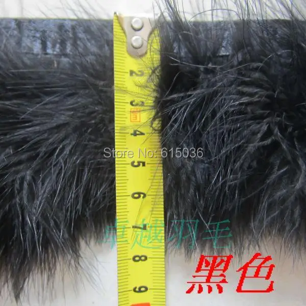 Черная отделка перьями марабу 1 ярд/партия пушистая перьевая лента на ярд высота 3