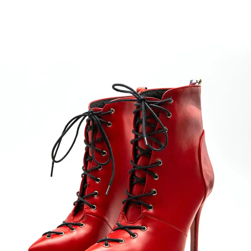 Элегантные женские ботильоны на высоком каблуке шпильке 10 см с острым носком