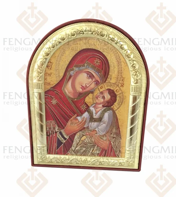 Можно заказать серебристые золотые византийские иконы Дева Мария с Иисусом