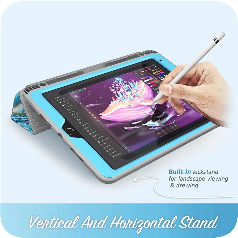 For ipad Air 3 Case iPad Pro 10.5 Case i-Blason Cosmo Marble Trifold Stand Case with Auto Sleep/Wake& Built-in Screen Protector