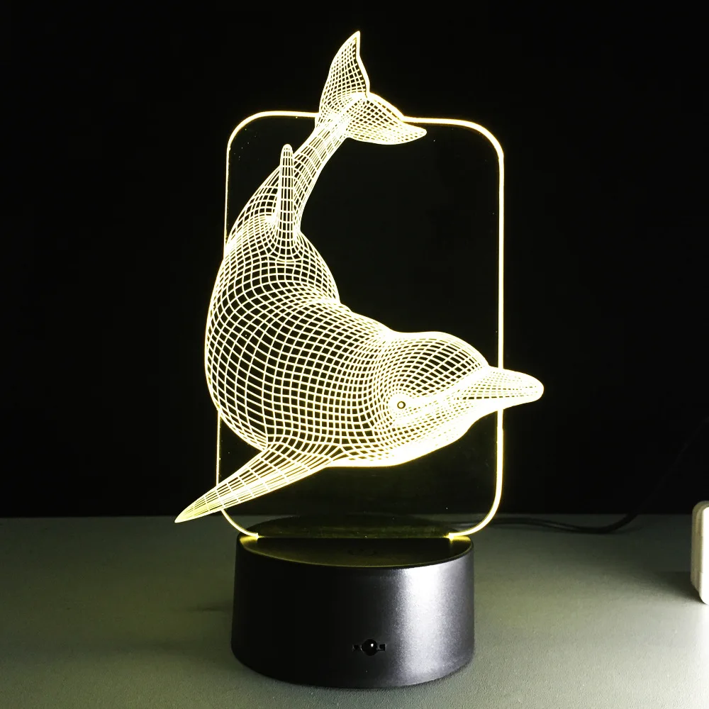 

Cute Animal 3D Cartoon LED Night Light Dolphin Lamps Creative Decoration LED Table Lamp High Quality with USB Cable Kids Gifts