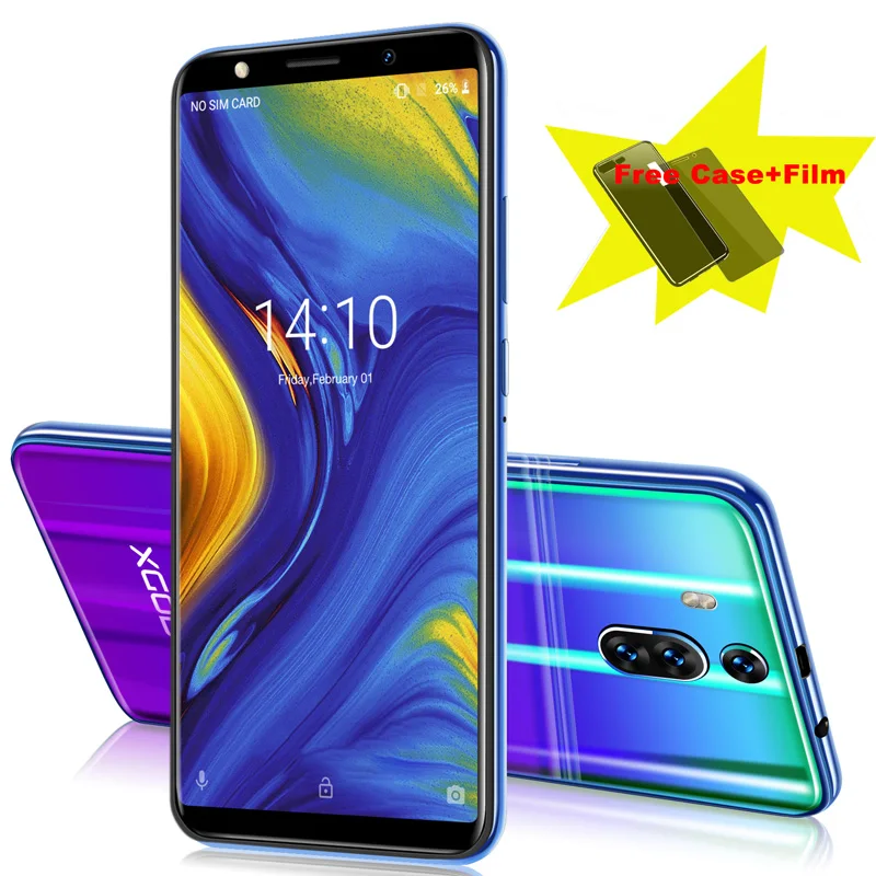Blue Purple XGODY mate RS 3g, смартфон с двумя sim-картами, Android 8,1, 6 дюймов, 18:9, полноэкранный мобильный телефон, 1 ГБ ОЗУ, 8 Гб ПЗУ, 2800 мАч, gps, WiFi, мобильный телефон - Цвет: Blue Purple
