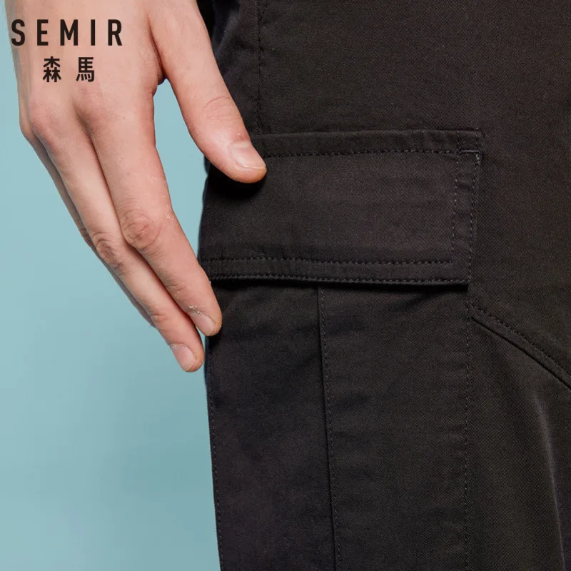 Мужские брюки-карго из мягкого хлопка SEMIR узкие брюки с карманами на молнии