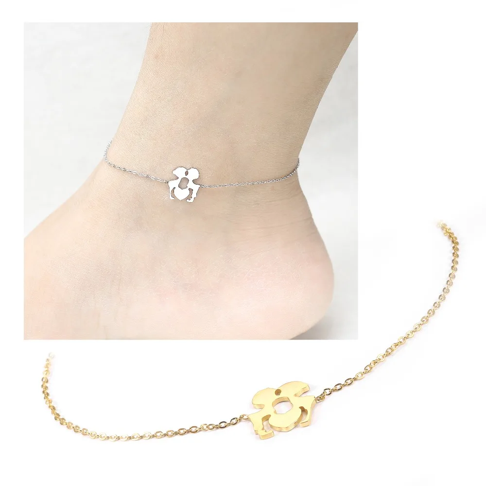 Стильные женские ножные браслеты для мальчиков и девочек нержавеющие стальные