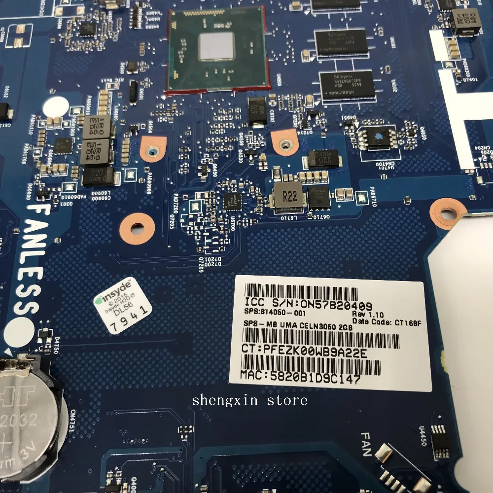 Материнская плата для ноутбука HP Pavilion 14 AC159NR SR29H N3050 системная 4 Гб ОЗУ 814050