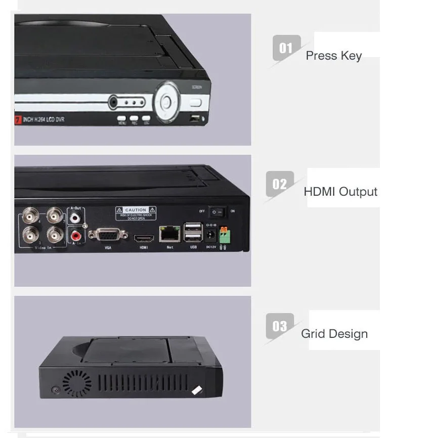 " ЖК-дисплей монитор CCTV 4CH канальный DVR 720P Регистраторы HDMI Выход AHD DVR 4 канала HVR видеорегистратор NVR Поддержка аналоговый IP Камера 3g WI-FI