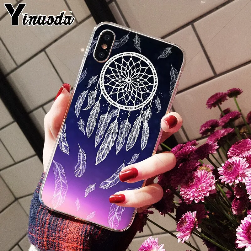 Yinuoda перо Ловец снов ТПУ Мягкий силиконовый чехол для телефона Apple iPhone 8 7 6 6S Plus X XS