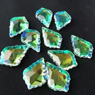 50 шт.лот 38*22 мм K9 Кристально чистая люстра AB граненый кленовый лист подвескиблестящие хрустальные части лампыАксессуары для штор