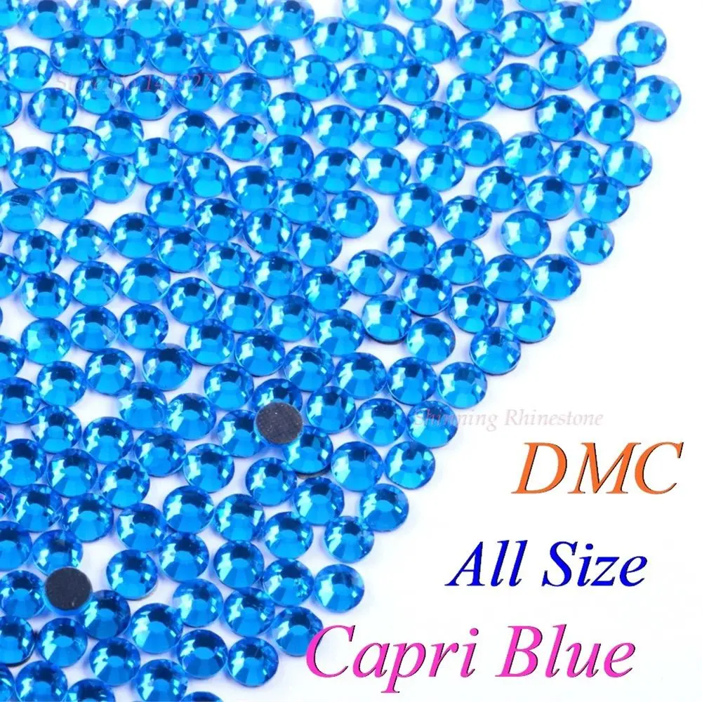 Стразы DMC Capri Blue SS6 SS10 SS16 SS20 SS30 смешанного размера стеклянные кристаллы горячей