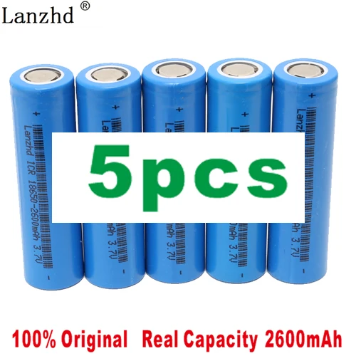 5 PCS 5-40 шт. ICR18650 аккумуляторная батарея 18650 2600 мАч литий-ионные батареи 3,7 в для samsung 18650 батарея для фонарика ноутбука - Цвет: 5 PCS