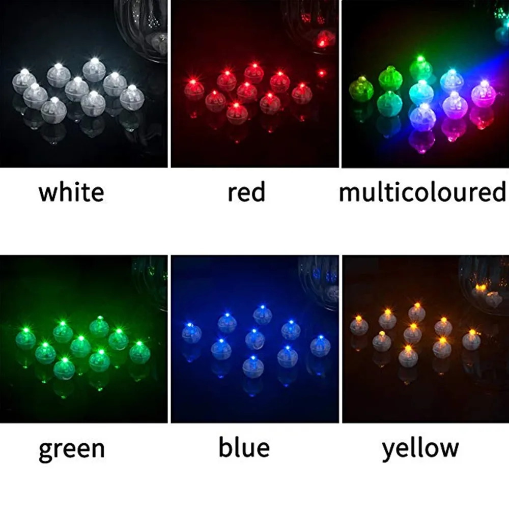100 шт. круглая мини светодиодная RGB светящаяся лампа помещенная в бумажный фонарь
