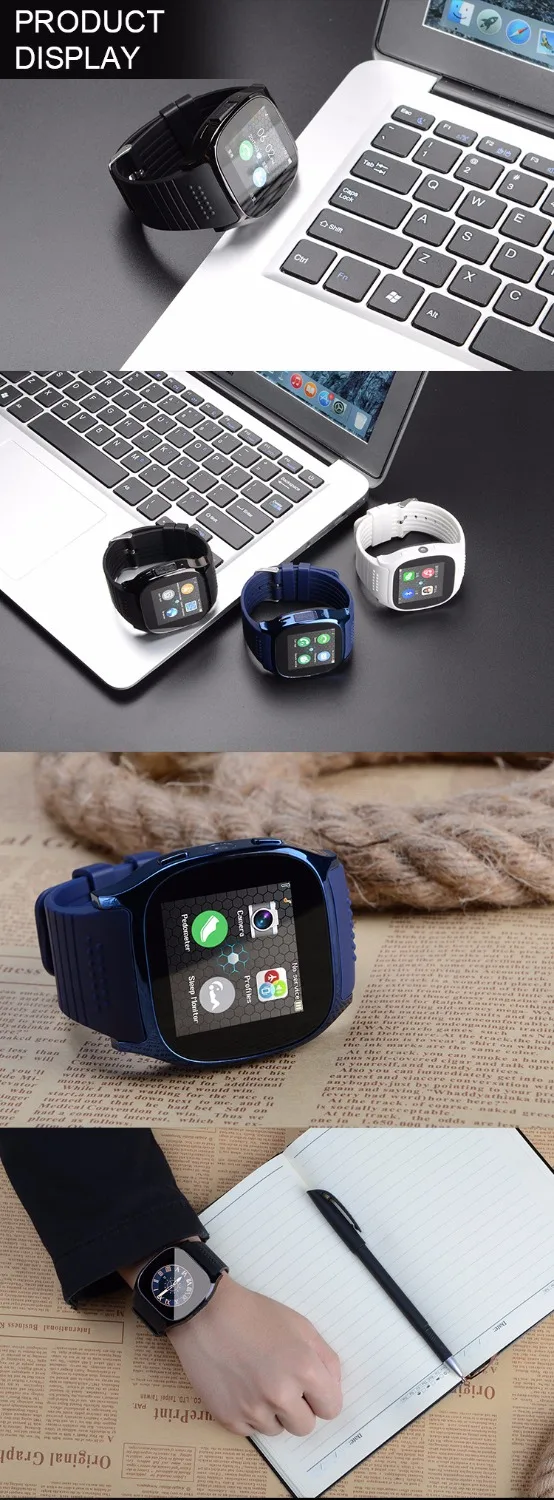 BOUNABAY Bluetooth touch часы для мужчин спортивные умные Android ios apple телефон S аналоговый 3G Wi