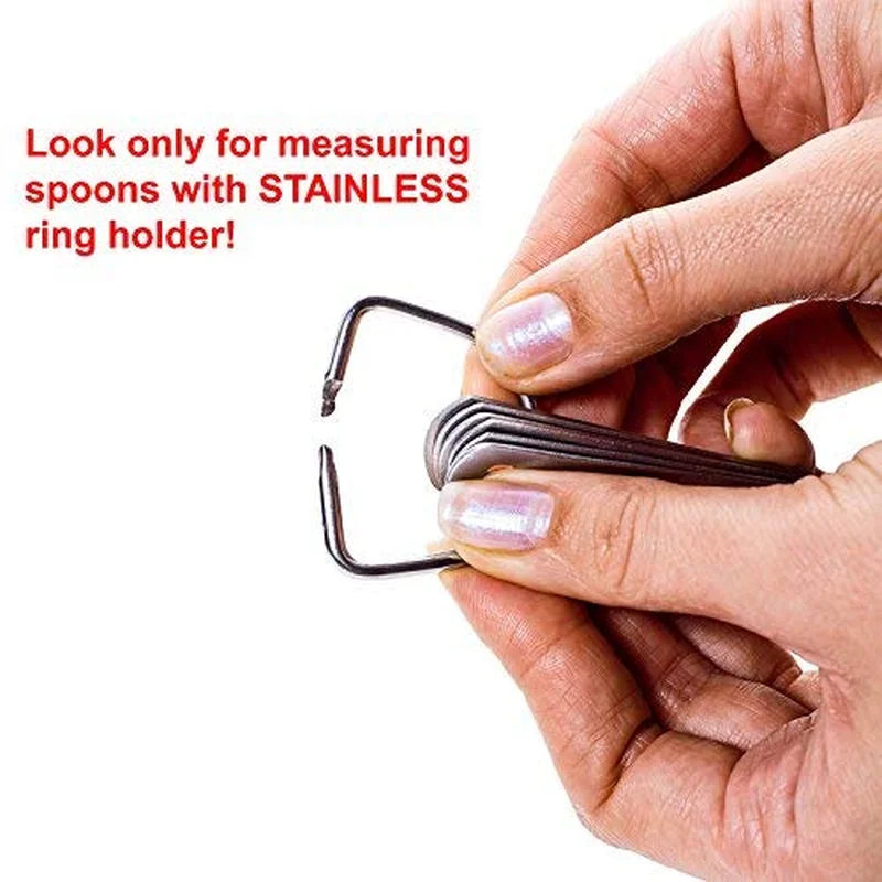 Набор мерных ложек из нержавеющей стали от 7 столовых до 1/8 металлических чайных