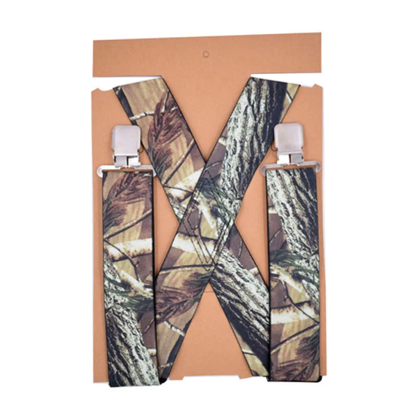 

European style 5CM wide men's printed suspenders FY18102803
