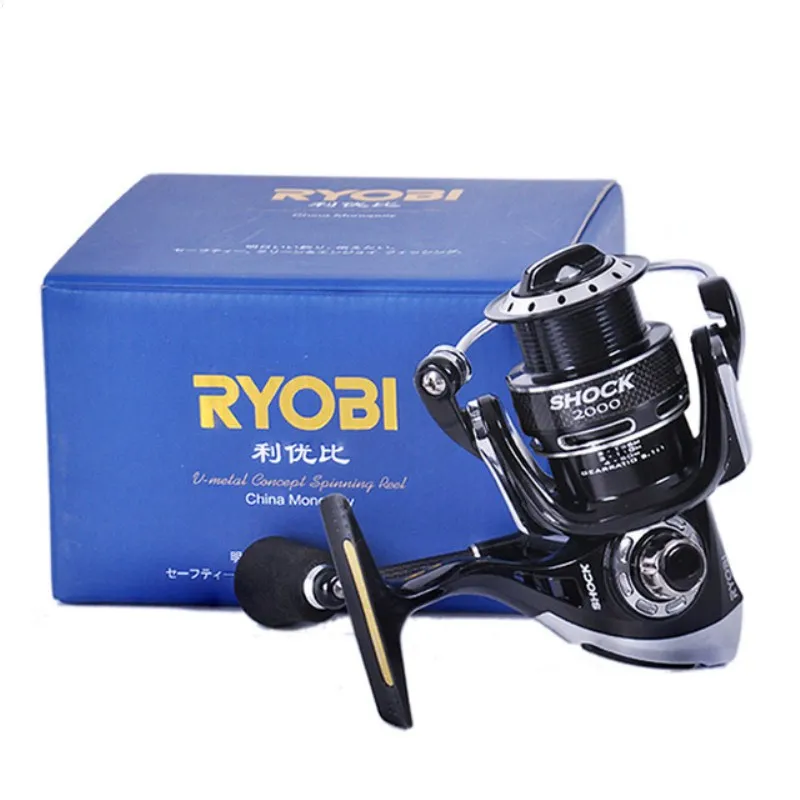 RYOBI SHOCK 7+ 1BB 5,0: 1 5,1: 1 1000-4000 Размер спиннинговые Рыболовные катушки 5 кг Drag Carretilhas De Pescaria Moulinet Peche катушка для карпа