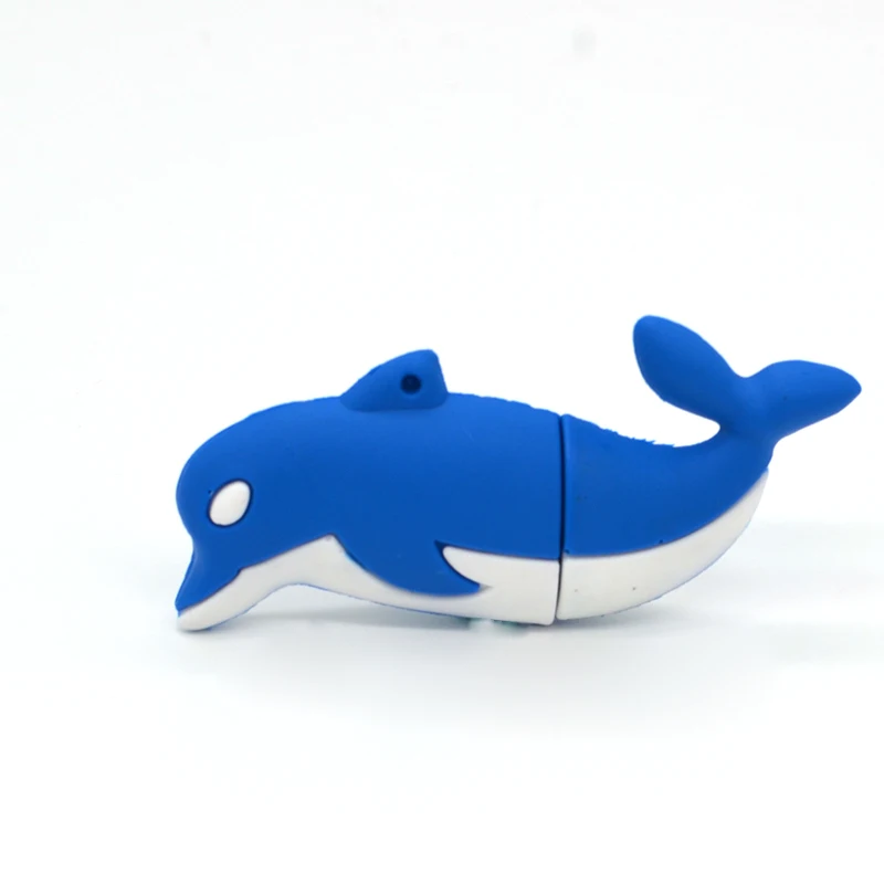 100% натуральная USB флэш накопитель с милым рисунком в форме дельфина карта памяти