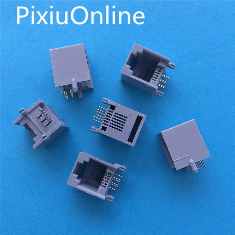 Розетка для телефона YT2038B RJ12 RJ11 10 шт./лот 90 градусов 6Pin с кристаллами 6P6C бесплатная