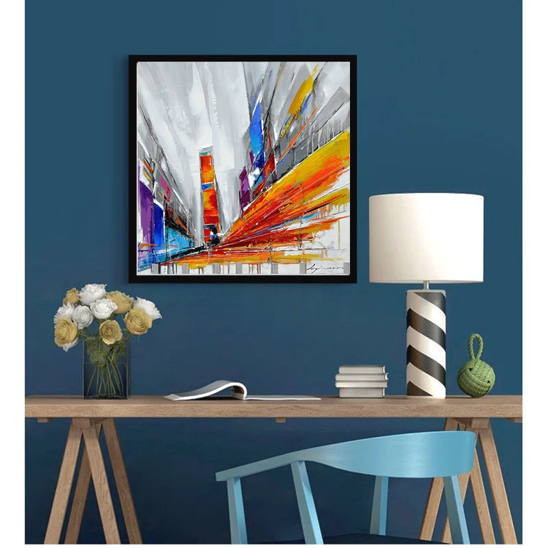 Абстрактный городской центр Нью Йорка Городские улицы современная картина холст