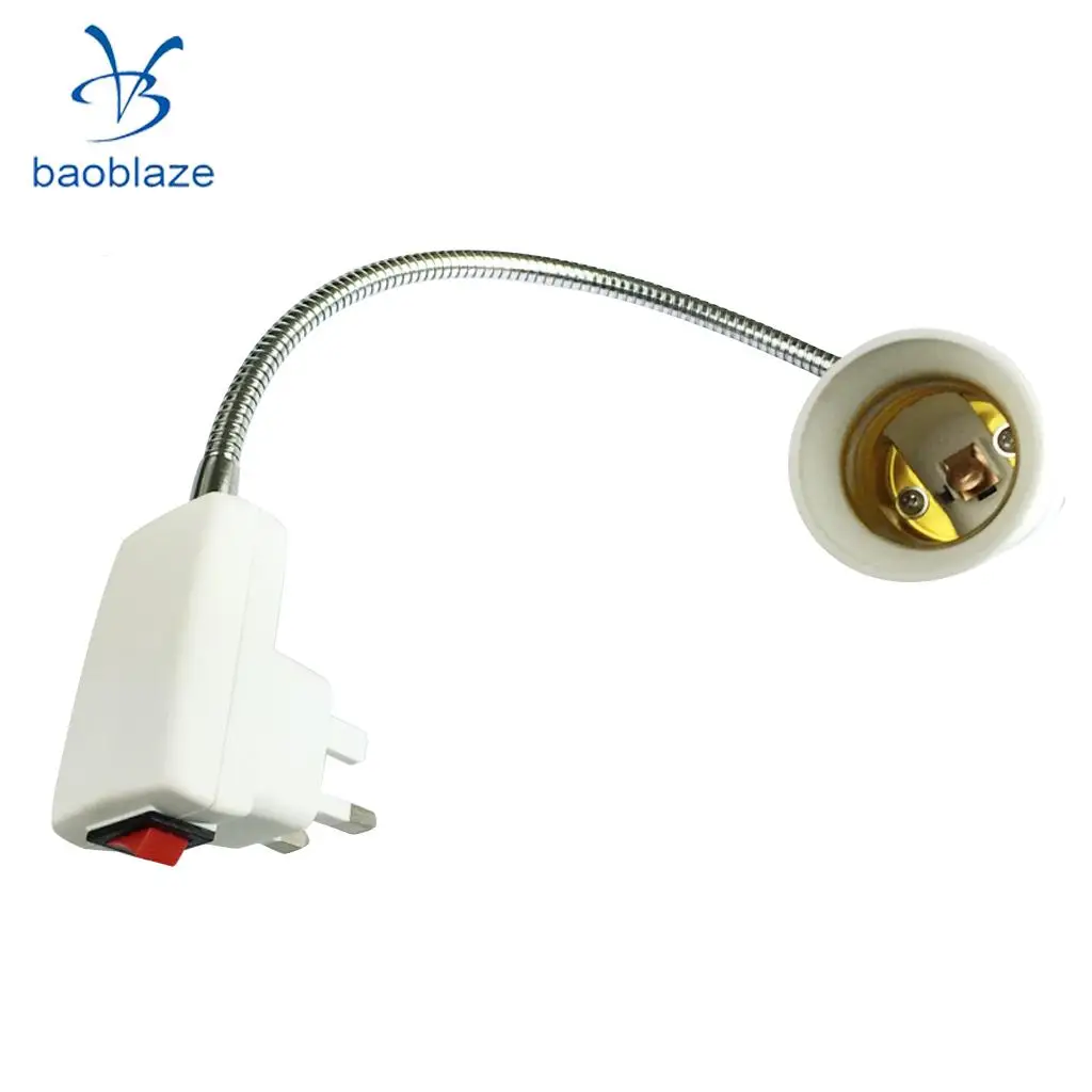 Патрон для светодиодной лампы E27 Гибкий адаптер с переключателем ВКЛ./ВЫКЛ. 40 см