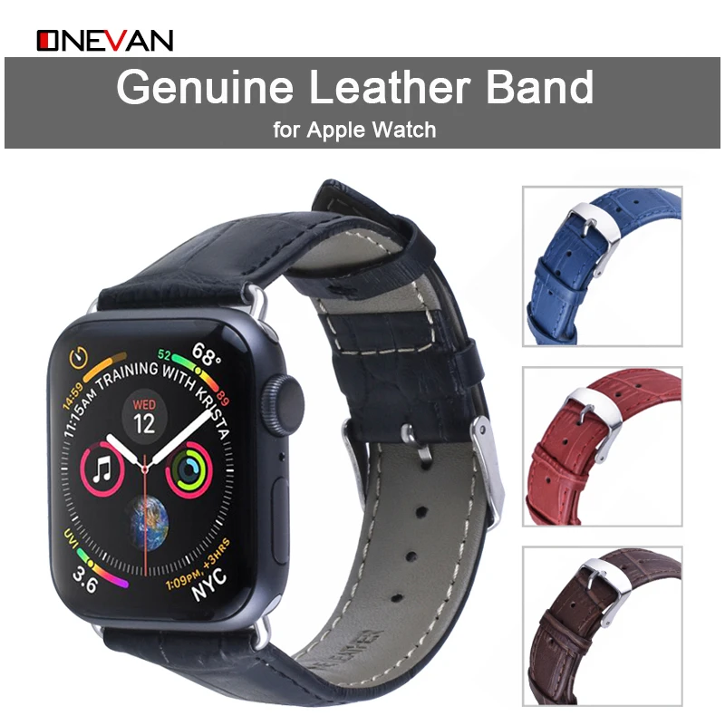 Ремешок сменный из натуральной кожи для Apple Watch Band 3 2 1 42 мм 38 браслет на запястье