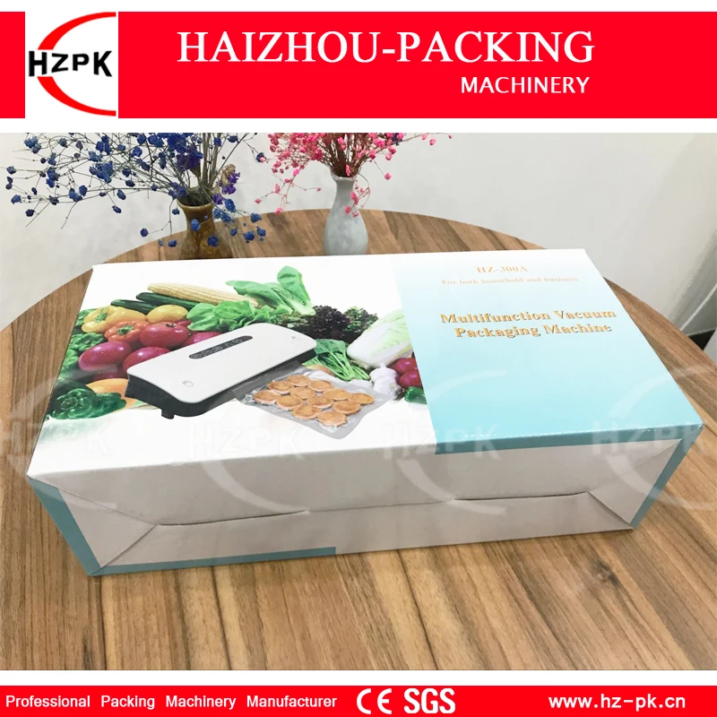 

HZPK Electric 110V/220V Household Vacuum Packaging Machine Vacuum Sealer With Vacuum Bags Sealer For The Equipment Saver HZ300