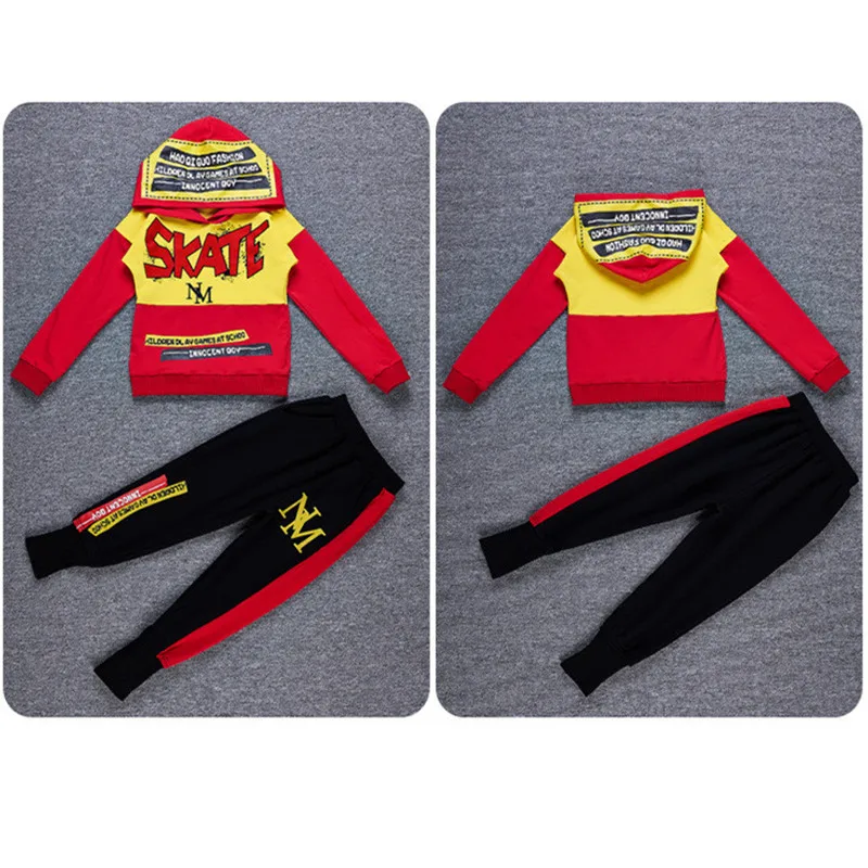 Fashion Boys Clothing Sets Cotton Sport Suit For Clothes 2018 Spring Kids Set Children Hip Hop Style 4-16Y |