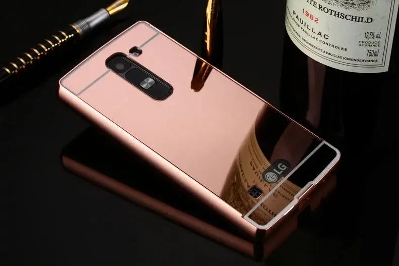 Для LG Spirit Case Покрытие Зеркало Алюминий Металл Бампер PC Задняя Крышка SPIRIT 4G LTE H420 H422