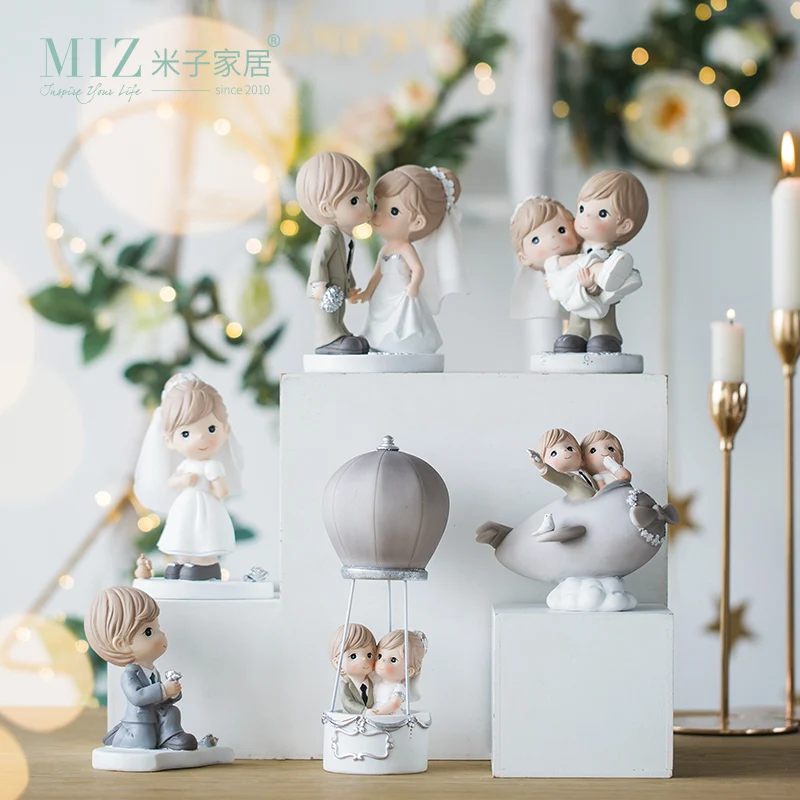 Miz свадебное украшение пара фигурок мультфильм статуя невеста и жених торт