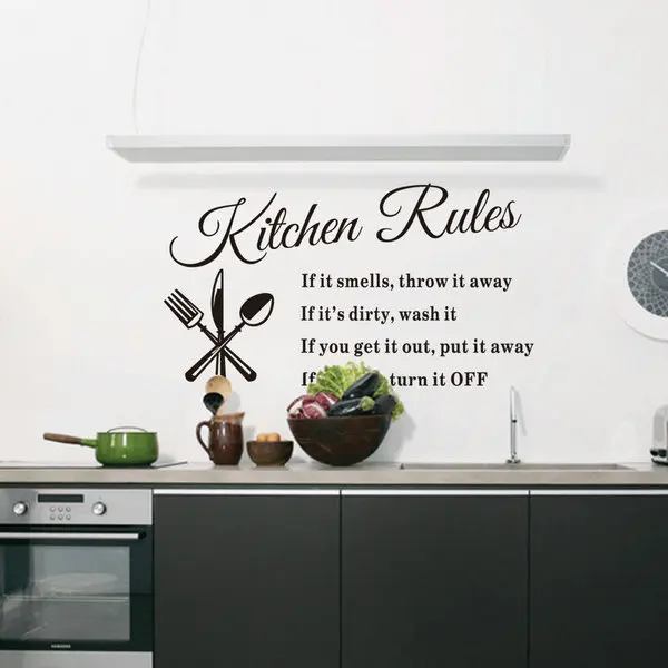DIY Съемный Стены Стикеры Кухня Правила Этикета Аксессуары Для Дома Красивый
