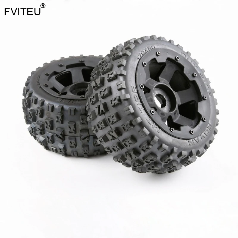 

FVITEU полный резиновый задний комплект шин для колес, подходит для 1/5 HPI Baja 5B Rovan King Motor