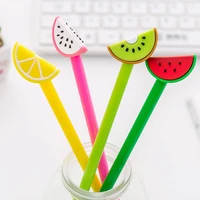 24 pcs creative small fresh and lovely fruit slice gel pen student black water pen carbon pen stationery kawaii school supplies