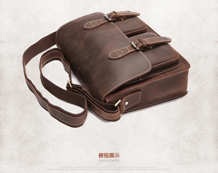 Винтажная мужская кожаная сумка на плечо натуральная кожа сумка-мессенджер