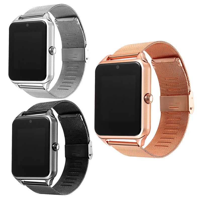 Langtek Сталь ремешок умные часы Z60 Для мужчин женщин bluetooth наручные SmartWatch Поддержка