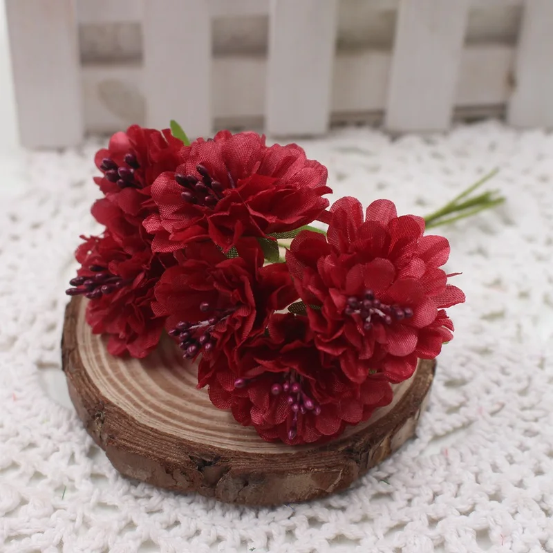 12 шт./лот искусственный букет цветов маргариток из шелка для свадебного