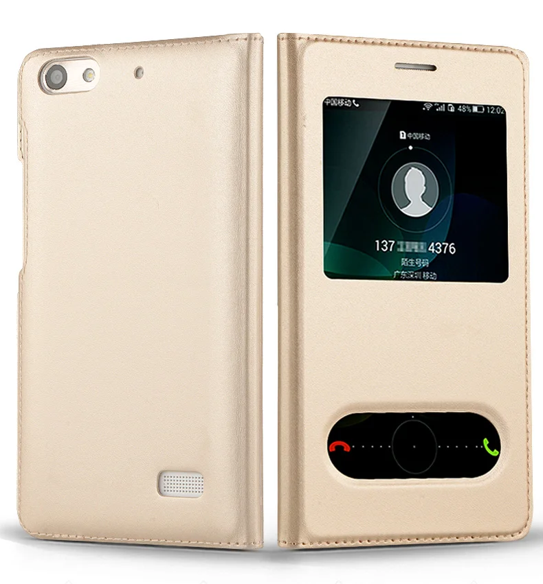 Чехол для Huawei Honor 4C с откидной крышкой и открытым окном чехол из искусственной
