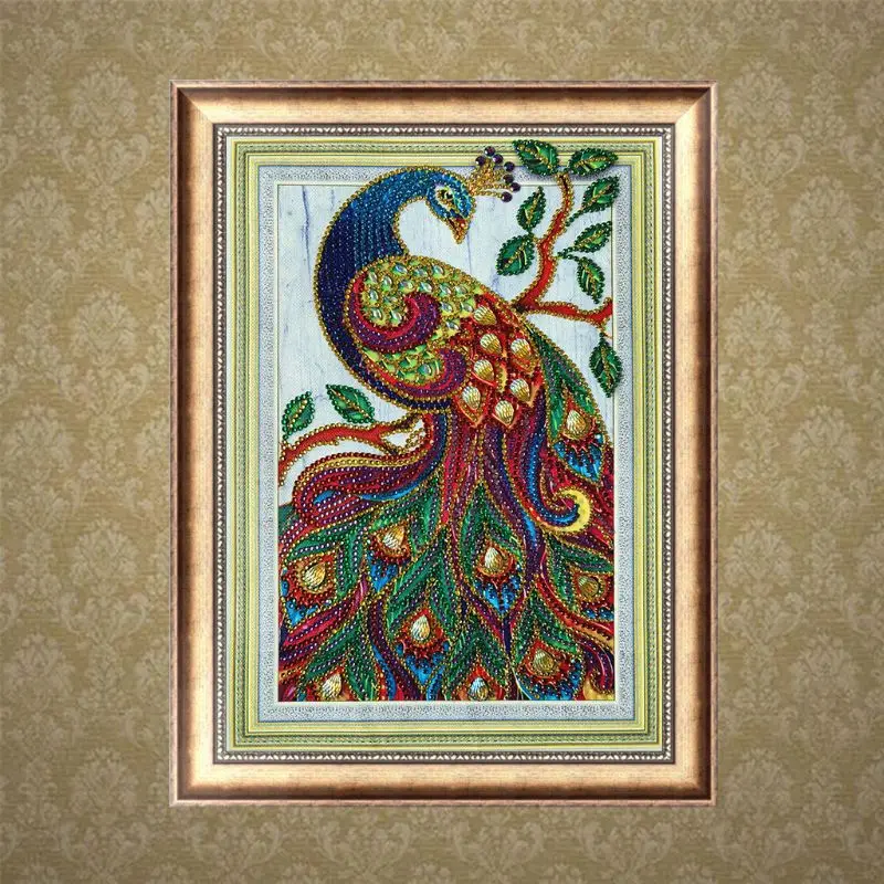 Павлин 5D Сделай Сам специальная алмазная живопись искусственная мозаика