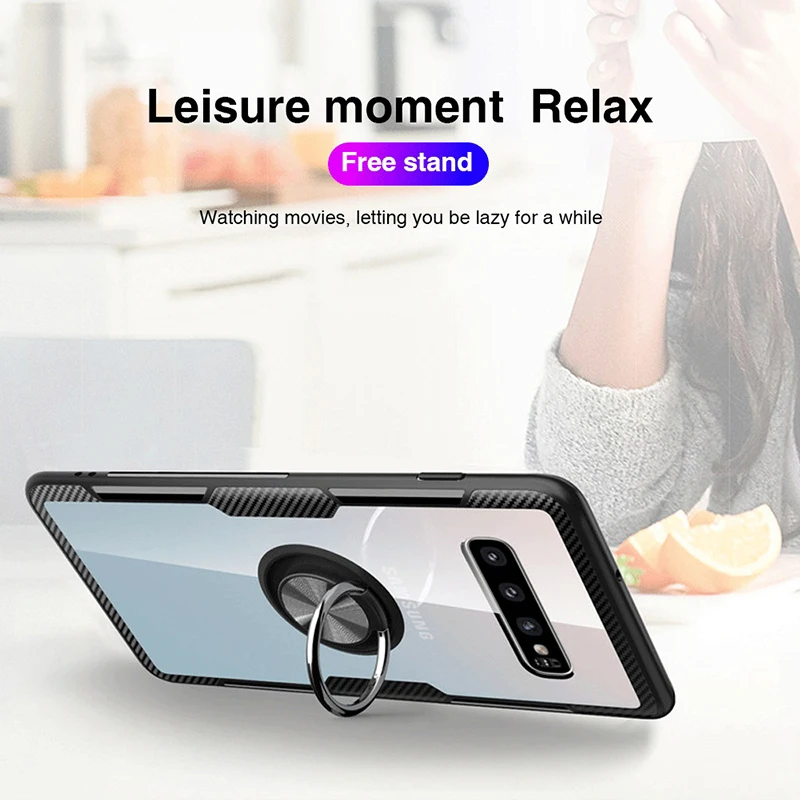 Гибридный чехол для Samsung Galaxy S10 Plus Lite 360 металлический магнитный держатель-кольцо